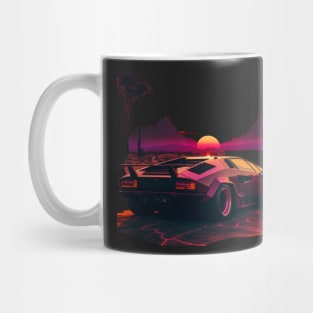 Lamborghini Countach 1974 synthwave sunset Mug